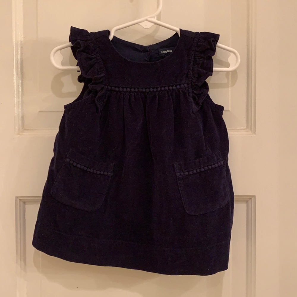 Baby Gap girls navy corduroy dress with bloomers